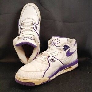 Nike Air Flight 89 Men's Shoes White Leather Basketball Sneakers Size 10.5